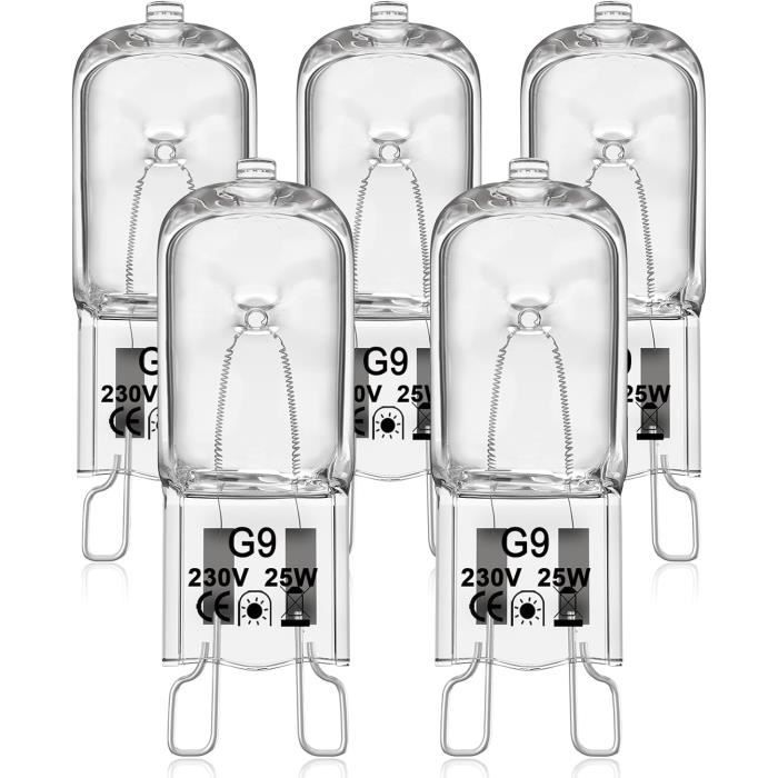 Ampoule G9 Halogène Pour Four,Ampoules 230V 25W Halogen Dimmable,Blanc