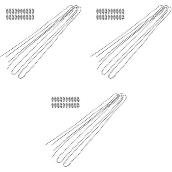 24m De Chaîne Perles Boule Métal 1.5mm - 4 Couleurs Avec Connecteurs - Pour Bijoux DIY, étiquettes Chiens