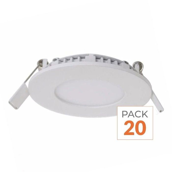 Europalamp Spot Encastrable LED 3W Rond Extra-Plat Blanc Froid 6000K - Lot De 10