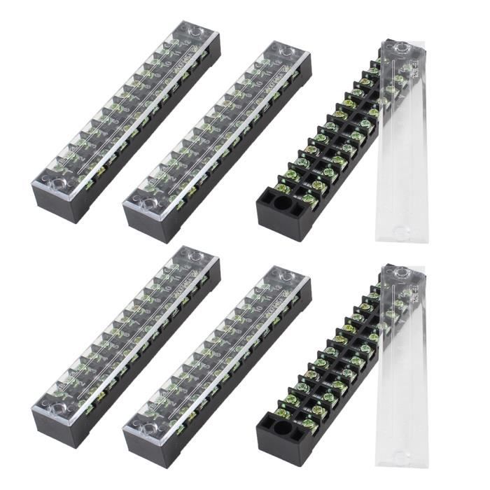 Sourcingmap/® 2 Pcs Connecteur De C/âble 7 Positions Vis Barri/ère Bloque Terminal 400V 2