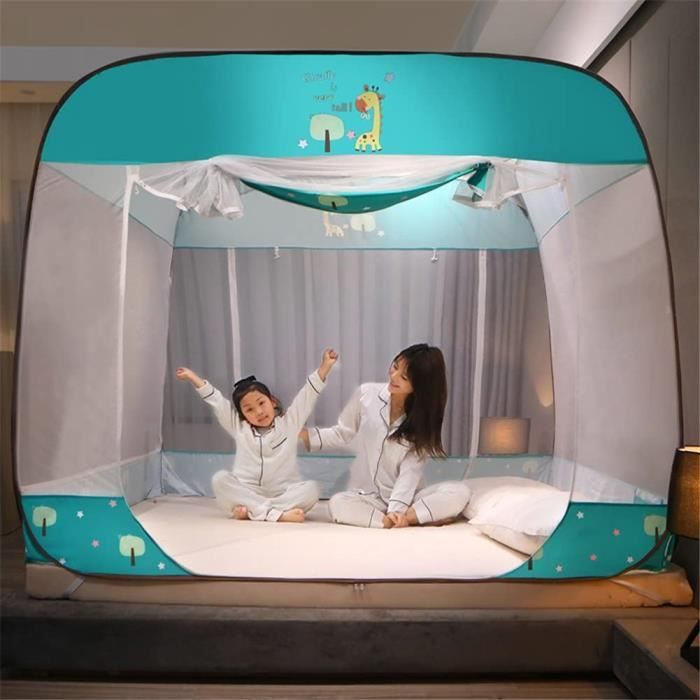 Moustiquaire Pliable Lit 160x190x80 Cm - Pop-up Automatique - Portable Pour Voyage Et Maison