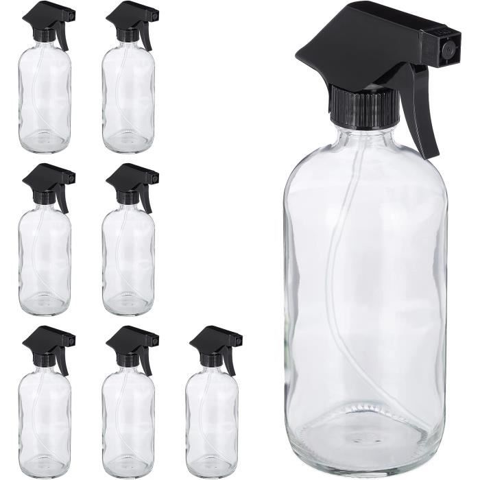 Flacon Pulvérisateur En Verre Ambré 250ml Rechargeable Avec Gâchette Noire - Idéal Huiles Essentielles Et Nettoyage Maison