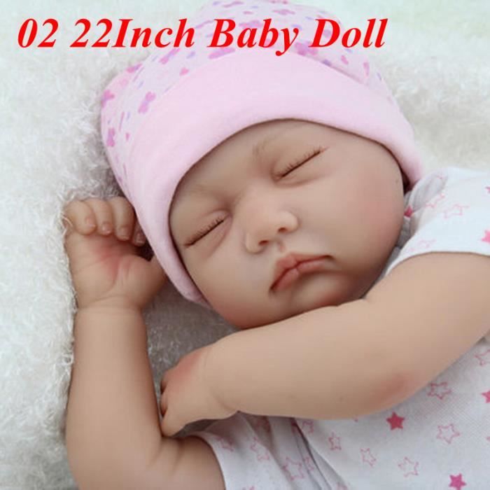 TEMPSA 55cm Silicone Bébé Reborn Poupée Doll Réaliste Nouveau-née Cadeau Enfant