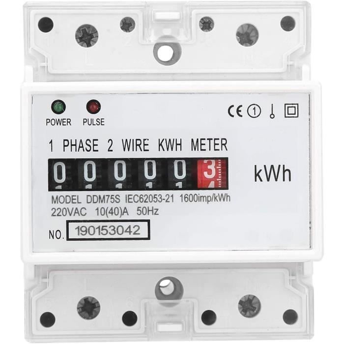 Compteur D'&Eacute;nergie &Eacute;lectrique Monophas&eacute;, 220 V-230 V Lcd Kwh Compteur