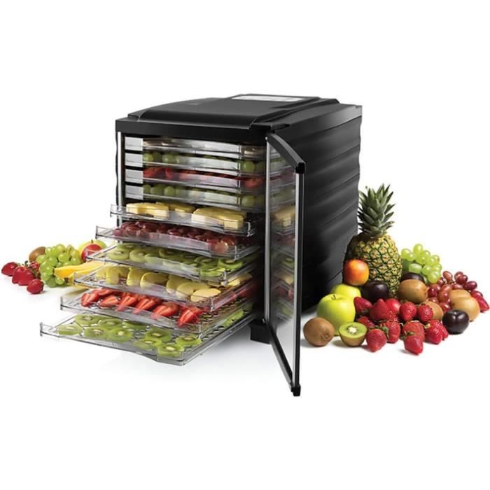 Séchoir Alimentaire Maison Déshydrateur Alimentaire 6 Plateaux - Température Réglable, Minuterie 24h - Pour Fruits, Viandes, Bonbons Séchoir Fruits Légumes 6 Plateaux