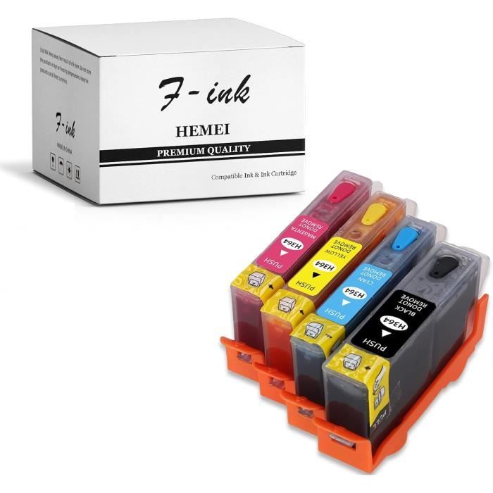 Lot 5 Cartouches Encre Compatibles HP 364XL Noir + Couleurs - Pour DeskJet D5445, 5460, Etc.