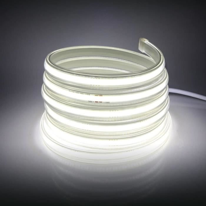 Ruban LED COB 220V étanche IP65 – 288 LED/m, Flexible, Pour Décoration Intérieur/extérieur