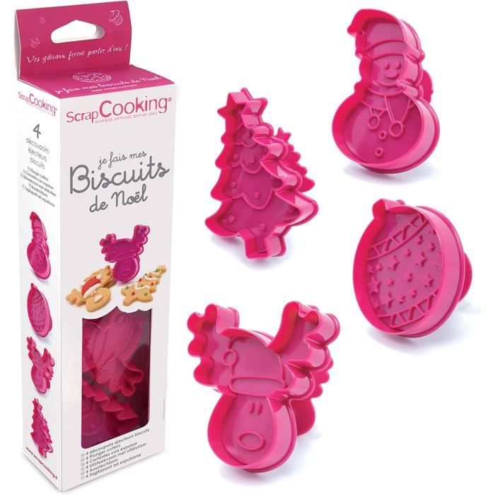 8 Emporte-Pièces 3D Noël - Moules à Biscuits Enfants Pour Fondant, Gâteau Et Déco Festive (Plastique Sécurisé)