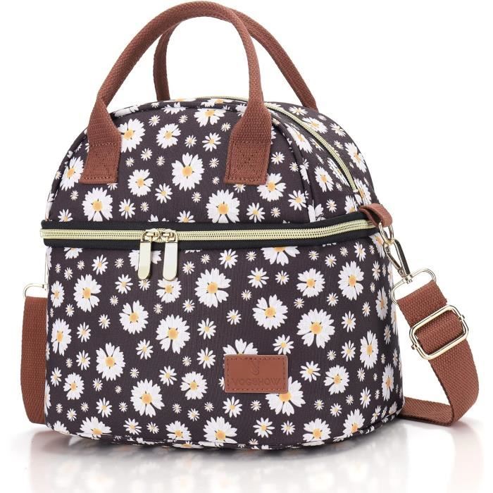 AYNKH Sac Isotherme Repas Rose Velours Côtelé - Lunch Box Glacière Élégante Pour Femme, Enfant Et Homme