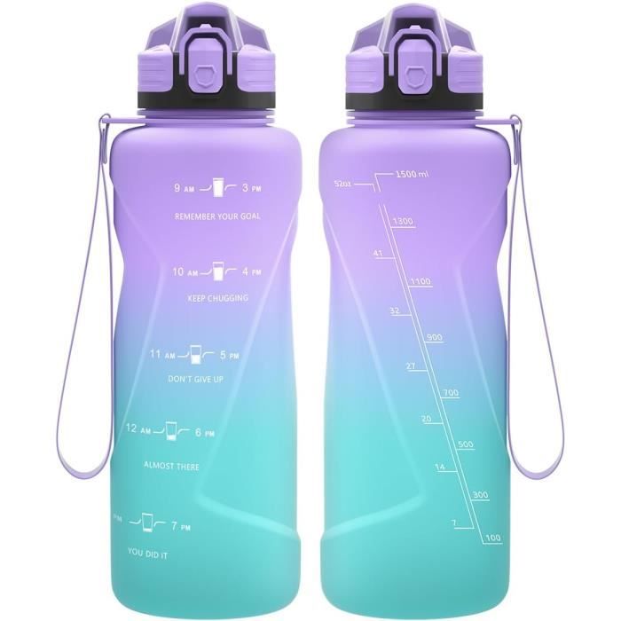 Gourde 1L, Gourde Sport 1L Avec Paille, Bouteille D'Eau De Sport Étanche Sans Bpa, Gourde