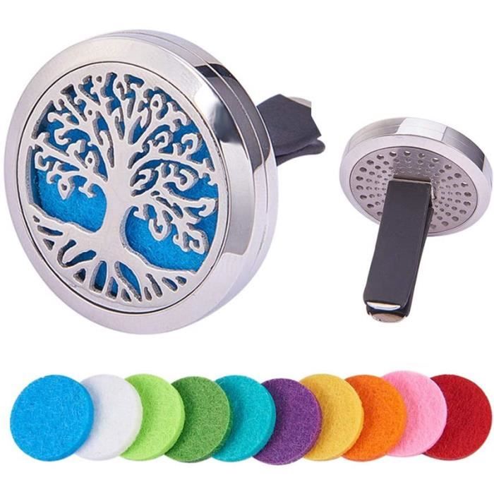 Désodorisant de voiture aromathérapie diffuseur d'huiles essentielles en acier inoxydable petit boîtier avec pince de ventilation 10
