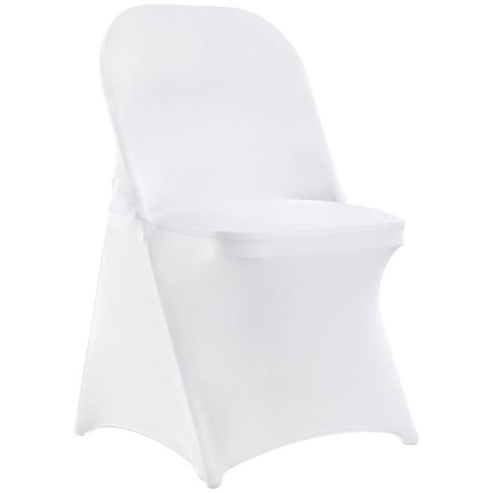 Housse de chaise polyester blanc avec nœud intégré location
