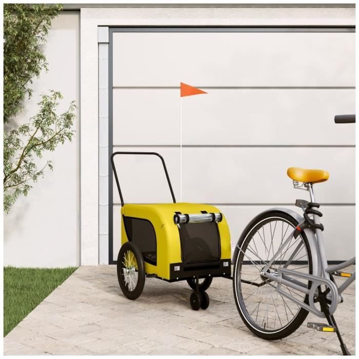 VGEBY Remorque de vélo pour animaux de compagnie jaune et noir AF443 - Abilityshop - Bon Matériel