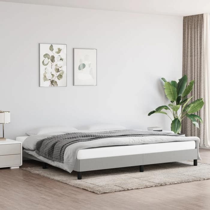 vidaXL Cadre de lit sans matelas gris clair 200x200 cm tissu 346744