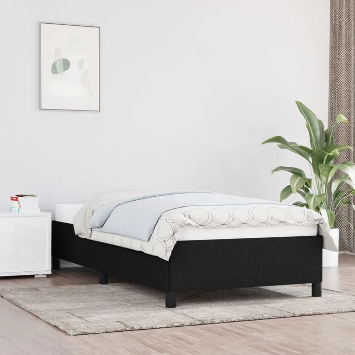 Sommier à Lattes De Lit Avec Matelas Gris Clair 200x200cm Tissu VidaXL | Leroy Merlin