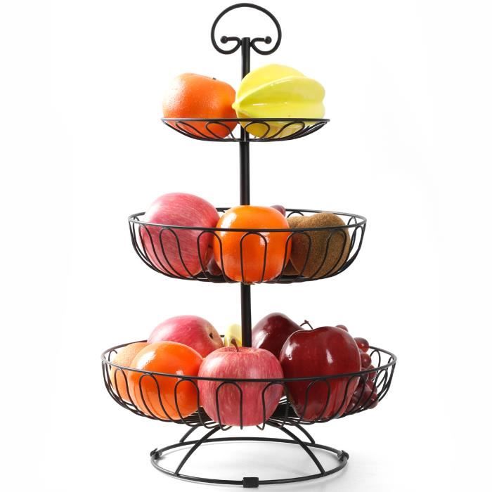 Ardentity Corbeille a Fruits 3 Etages Style Européen Goûter au Thé Table Fruits et Présentoir à Gâteau Dessert Support pour Mariage Fête Soirée Anniversaire Carré（sans Plaque） 