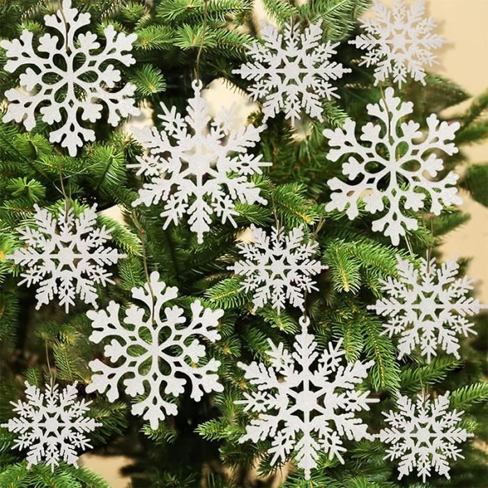 Lot De 3 Flocons De Neige En Mousse Polystyrène Blancs - Décoration Noël DIY 19.5cm