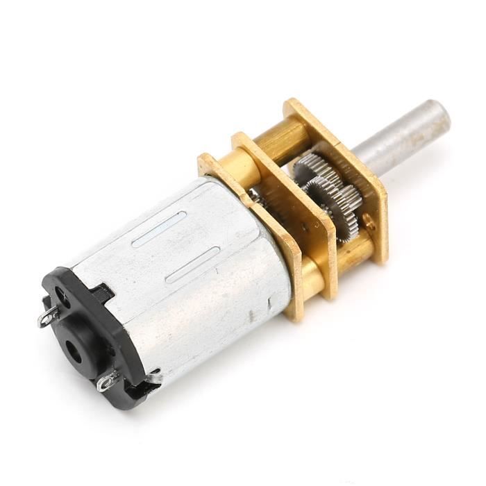 DC 12V 24V Moteur Motoréducteur Réducteur Engrenage, Mini Moteur Electrique avec Engrenages Metal, 5-160RPM, Moteur de Boîte de Vitesses Réversible (Couleur : 12V-with Bracket, Taille : 108rpm