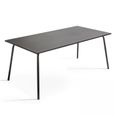 Ensemble table et chaises de jardin - Oviala - Rouge - 180 x 90 x 72 cm - Acier-1