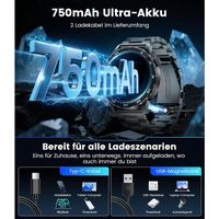 Montre Connectée LIGE 1.43" AMOLED, 750mAh, Appels Bluetooth, 123 Modes Sport, étanche IP68 - Pour Android/iOS