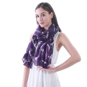 KAVINGKALY Foulard en mousseline de soie fleur foulards pour femmes Printe foulard en mousseline de soie /à pois ch/âles Long /écharpe Wrap