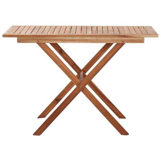 Table De Jardin Pliable En Bois D'Acacia Massif 90x52.5x65 Cm - Idéale Pour Terrasse Et Extérieur
