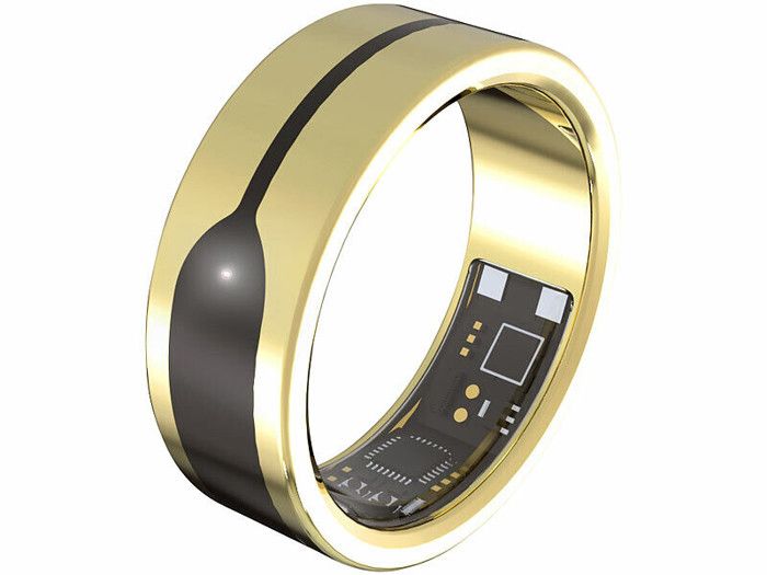 Bague Connectée Pour Femme Et Homme – Santé, Sommeil, Fréquence Cardiaque, SpO2, IP68, Charge Sans Fil, Taille 10, Dorée