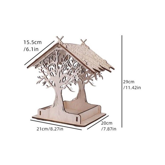 MAISON D'OISEAU EN Bois Nid Mangeoire Pour Les Oiseaux Animaux Cages À