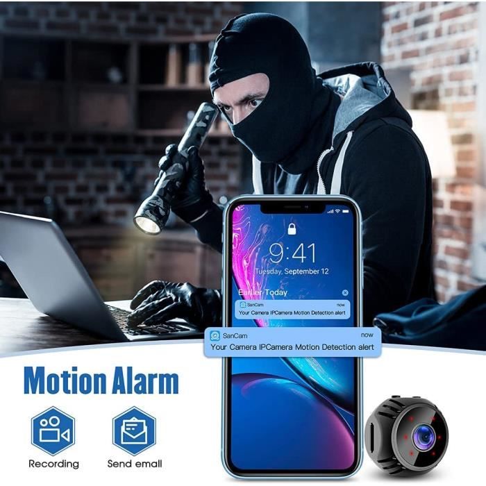Caméra Portable Carte 32 Go Incluse Caméra Surveillance 4k Caméra Espion Bextgoo 4K - WiFi Ou Sans WiFi, 32 Go Incluse, Détection De Mouvement Camera Sans Fil Caméra Wifi Ou Mode Hors Ligne