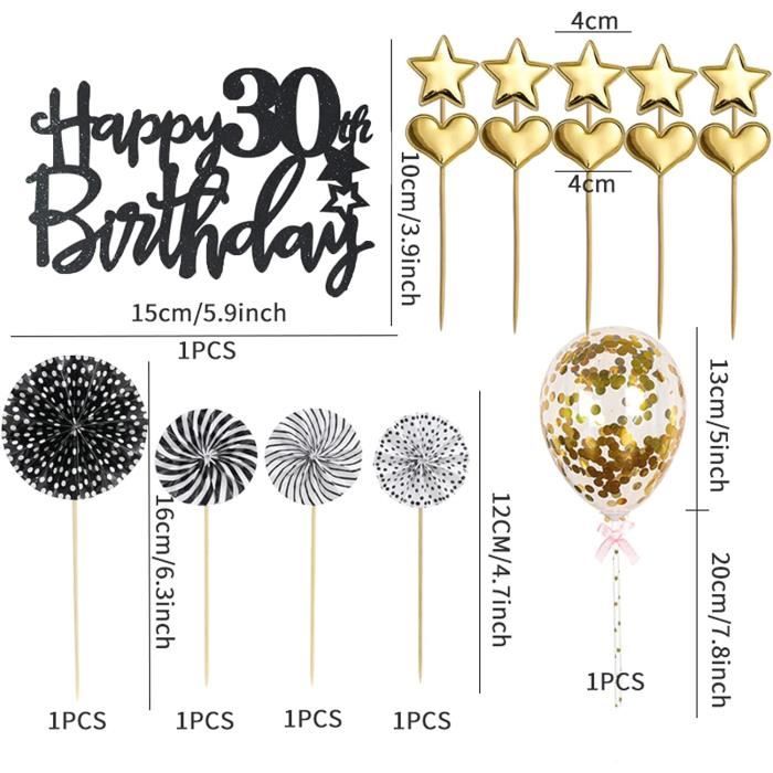 1 Pièce Happy 30ème Anniversaire Papier Gâteau Topper, Fournitures De  Célébration Pour La Décoration De Fête D'anniversaire 30 Ans, Mode en  ligne