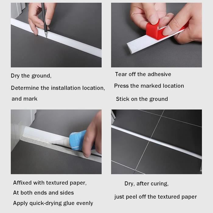 Barre De Protection Autocollante Pour Douche, Seuil De Douche, Barrage