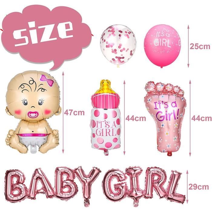 Ensemble De Décoration De Baby Shower Rose BIMASO – 100 Pièces Pour Une Fête Inoubliable