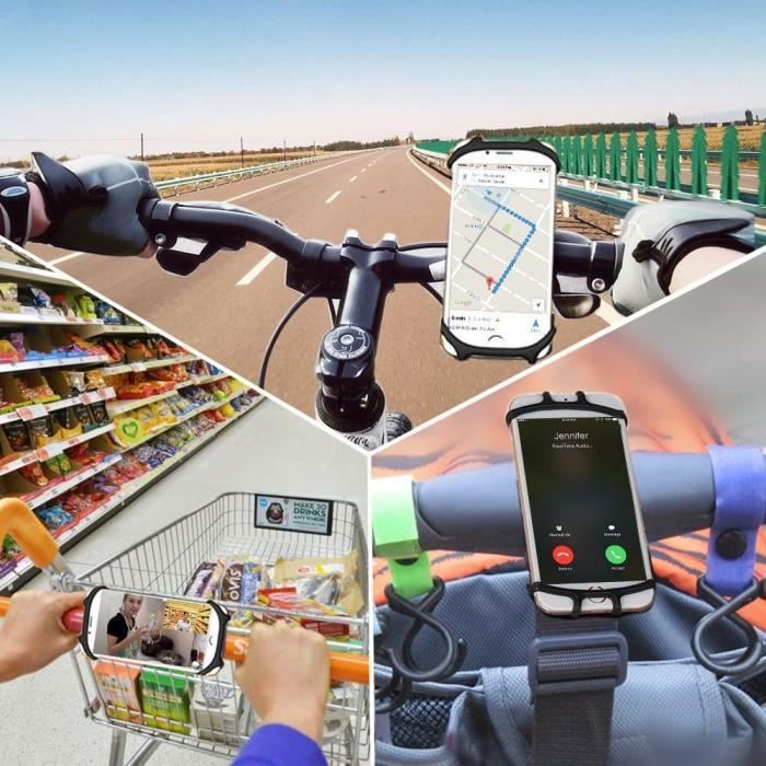 Support Téléphone Vélo Et Moto Universel, Réglable 360°, Fixation Sans Outils Pour Guidon 22-32 Mm - Compatible Smartphones 4,9 à 6,8 Pouces