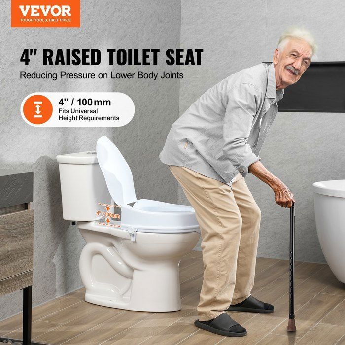 Rehausseur De Toilettes VEVOR Ajustable 49-64 Cm – Support Jusqu’à 158 Kg