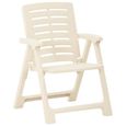 "Top" Chaises de jardin JILI - Fauteuil d'extérieur 2 pcs Plastique Blanc,10 Kg-2