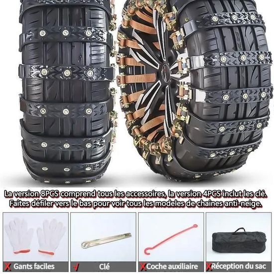 1 Chaîne à Neige Universelle Pour Voiture, Adaptée Pour La Neige Et La Boue Et Le Sable Pour Fournir Une Traction Des Pneus