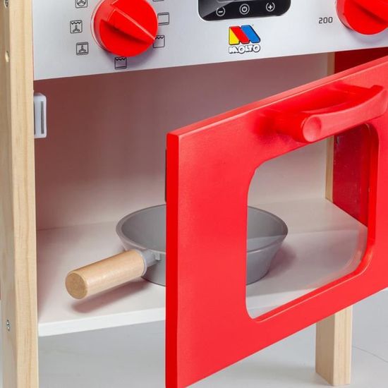 Jouet de cuisine en bois - MOLTO - My First Kitchen - Rouge - Mixte - 10  accessoires - Cdiscount Jeux - Jouets