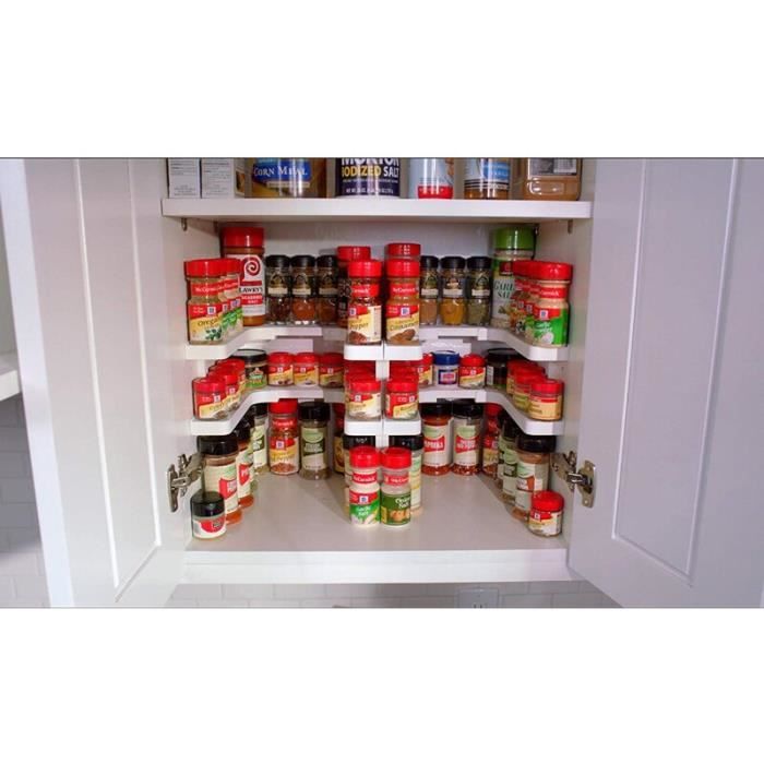 Étagère De Cuisine Extensible Et Réglable - Blanc - Largeur 42 à 72 Cm - Charge 30 Kg - Organiseur Épices Et Ustensiles - 5
