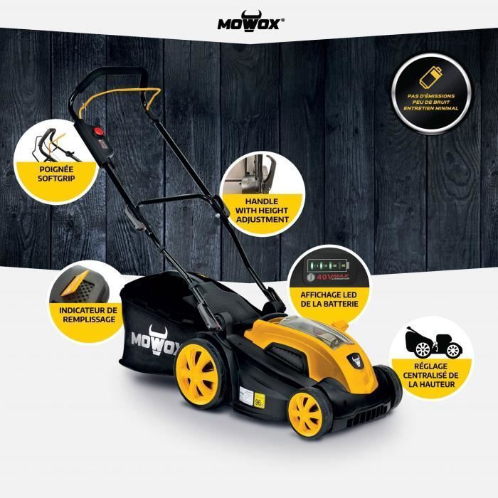 Déneigeuse Sans Fil MOWOX 46cm - Batterie 40V 4Ah, Projecteur LED | Souffle à Neige Portable