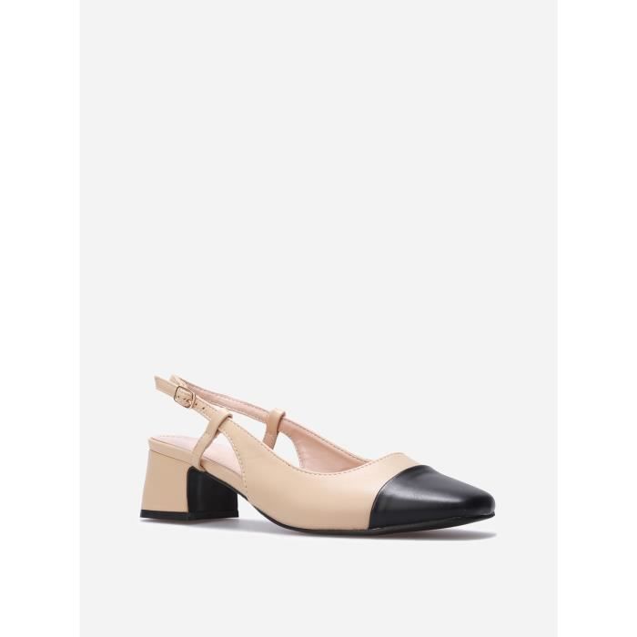 Escarpins slingback bicolores Marque Mod le Talon carr