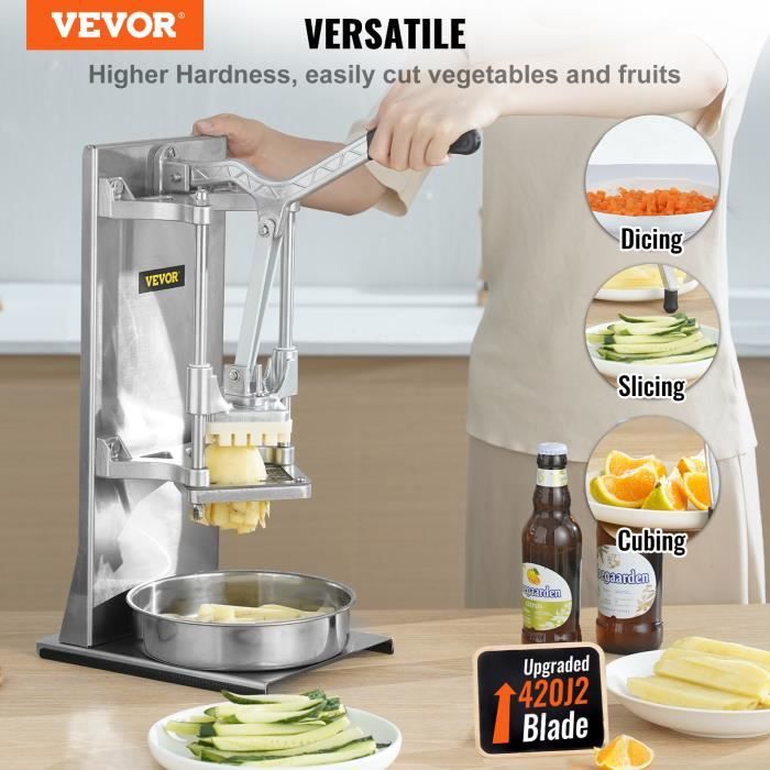 VEVOR Coupe-Légumes Commercial Trancheuse Électrique avec 6 Lames Coupe-Frites