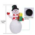 5pcs 1.5m Bonhomme de neige gonflable- bonhomme de neige gonflable, décoration de Noël avec lumière LED, pour Noël, jardin, cour-3