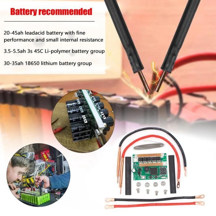 1 kit bricolage 12V batterie stockage d'énergie Portable soudeuse par points  Machine PCB Circuit imprimé équipement de soudage par points soudeurs stylo