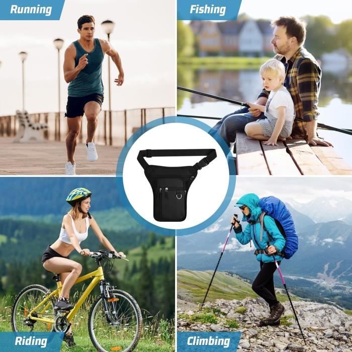 Sacoche De Jambe Moto Faneam – Imperméable, Réglable, Avec Poche Pour Téléphone Et Prise écouteurs