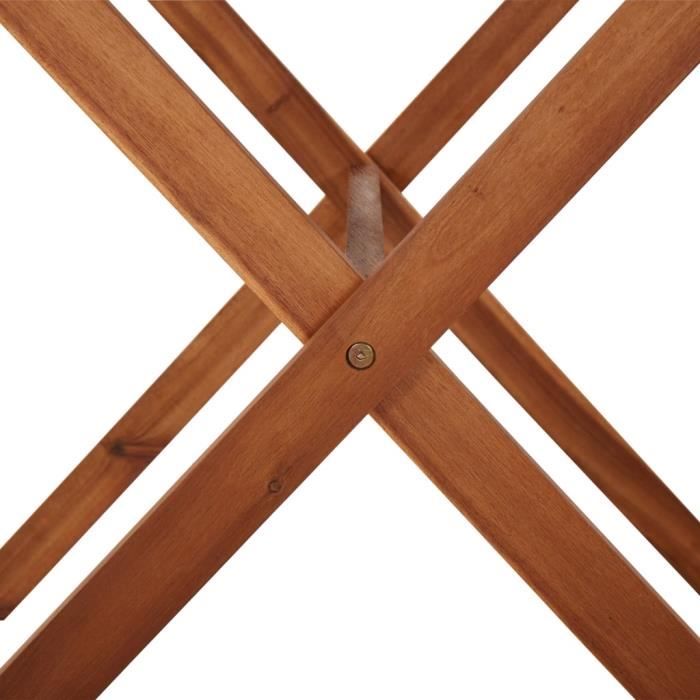 Table De Jardin Pliable En Bois D'Acacia Massif 90x52.5x65cm