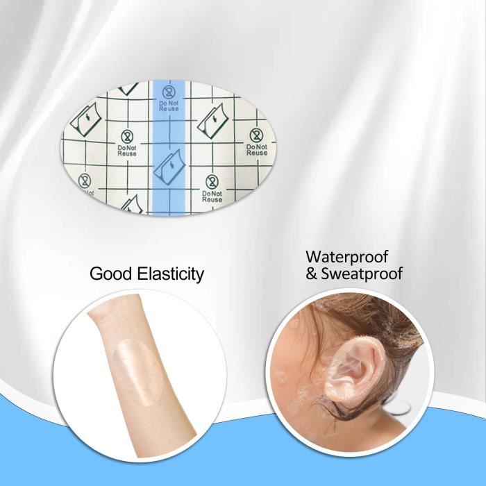 NICENEEDED 80 Autocollants Oreilles Étanches Jetables – Protège-Oreilles Douche Natation Avec Bouchon Coton, Pour Surf, Plongée, Baignade