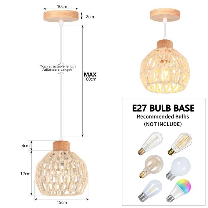 Lot De 2 Abat-jour Blancs - Style Moderne - Pour Suspension Ou Lustre