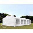 Tente de réception TOOLPORT - 5x10m - Blanc - PE 180g/m² - Imperméable-0