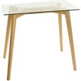 Table console - Vidal - Rectangulaire 80 cm - Bois et Verre - Marron-0