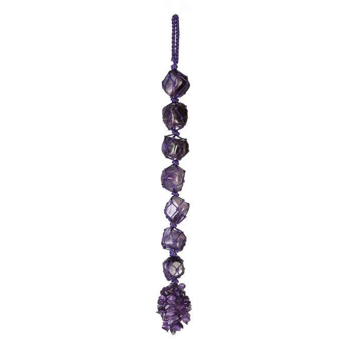 Ornement Pierres De Chakras Naturels En Amethyste Avec Pendentif